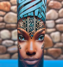 Black Beauty Adorned in Blue