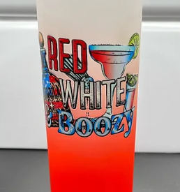 Shot Glass 4oz - Red White & Boozy