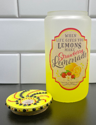 Glass Can Strawberry Lemonade