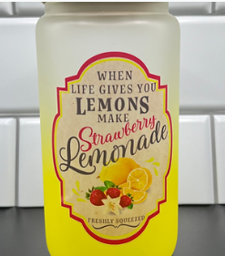 Glass Can Strawberry Lemonade